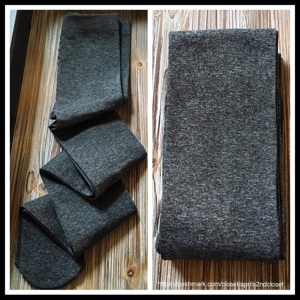 GREY FLEECE PLUSH TIGHTS - Picture 3 of 7